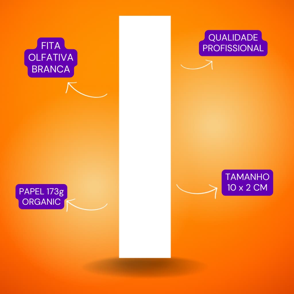 Fitas Olfativas Brancas 10x2cm Papel Organic 173g | Tiras de papel para Teste de Perfumes, 4000, 5000, 10000, 21000 uni.