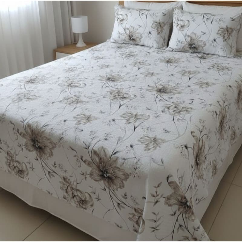 Cobre Leito Piquet- Casal, Queen e King + 2 Porta-Travesseiros 50cm X 70cm