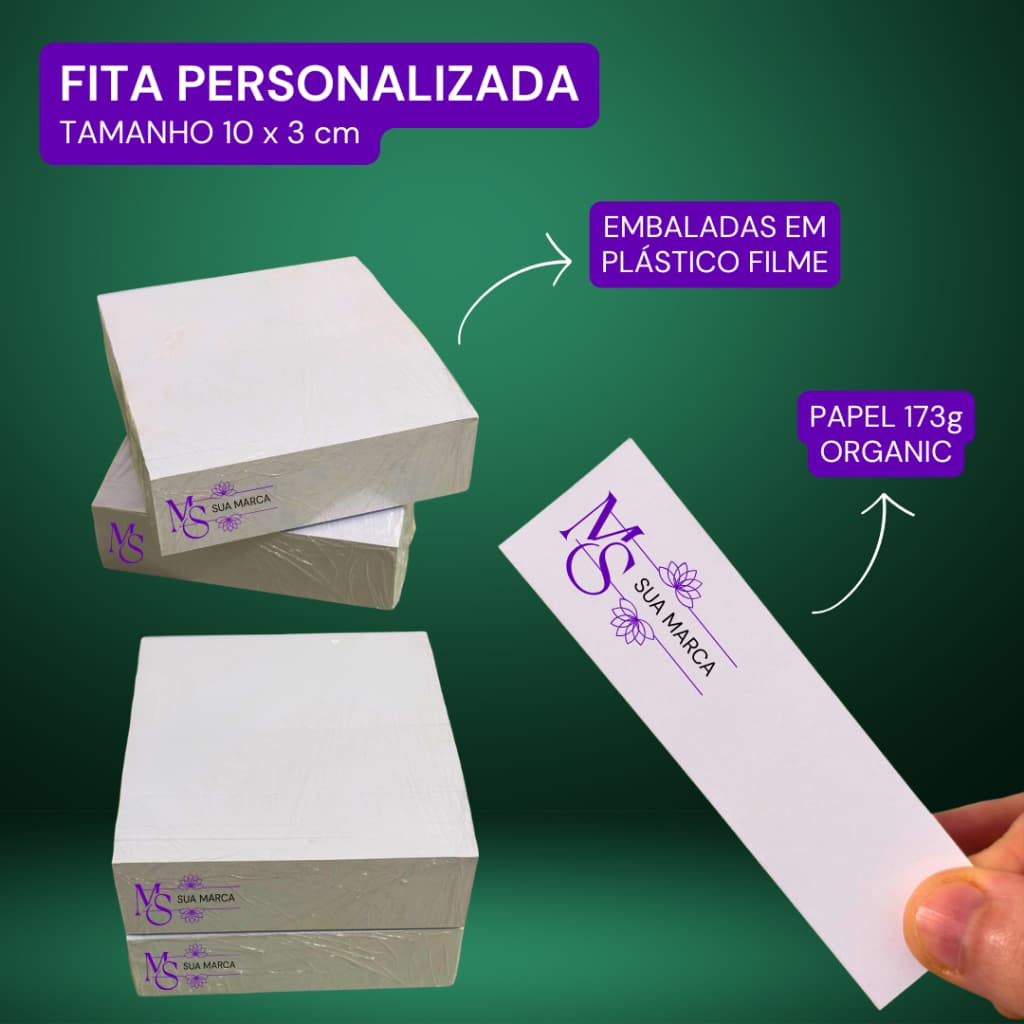 Fitas Olfativas Personalizadas 10x3cm Papel 173g, Tiras para Teste de Perfumes, 10000, 20000, 30000, 40000, 50000 uni.