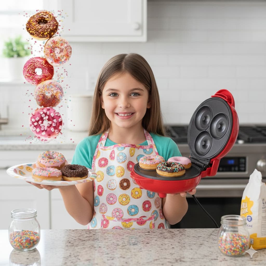 Mini Máquina De Donuts Elétrica 3 Furos Rápido 110V