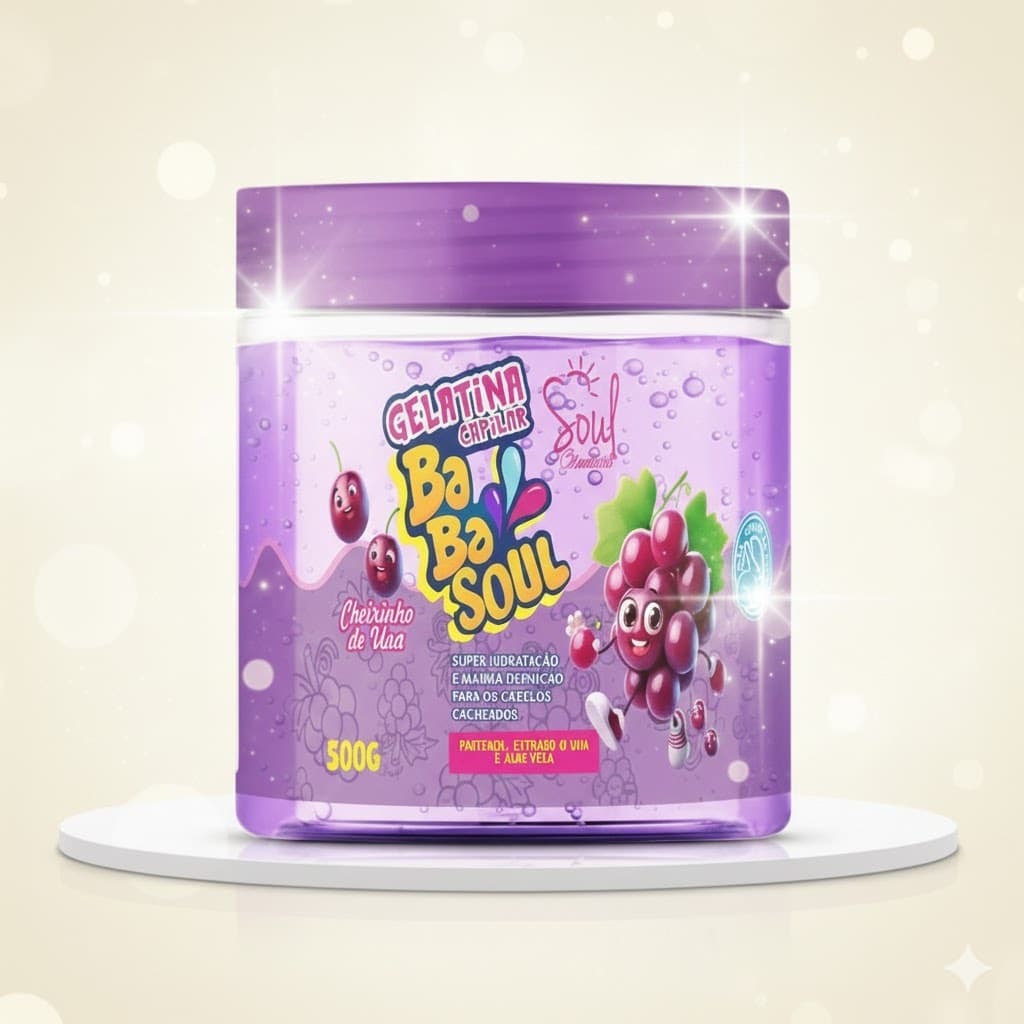 Gelatina Super Hidratação Babaul Uva 500g