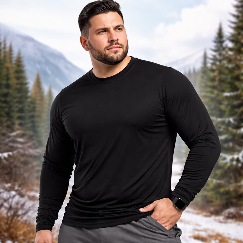 Camisa Térmica Plus Size UV 50+ Masculina Segunda Pele Malha Fria Academia