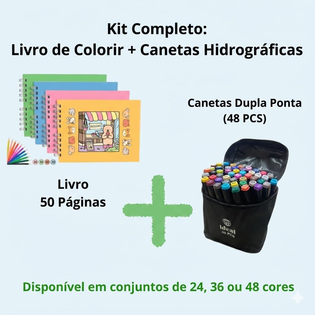 Kit Caderno livro De Pintura Fofinho Com Folha Protetora Relaxante 50 Folhas Arteterapia