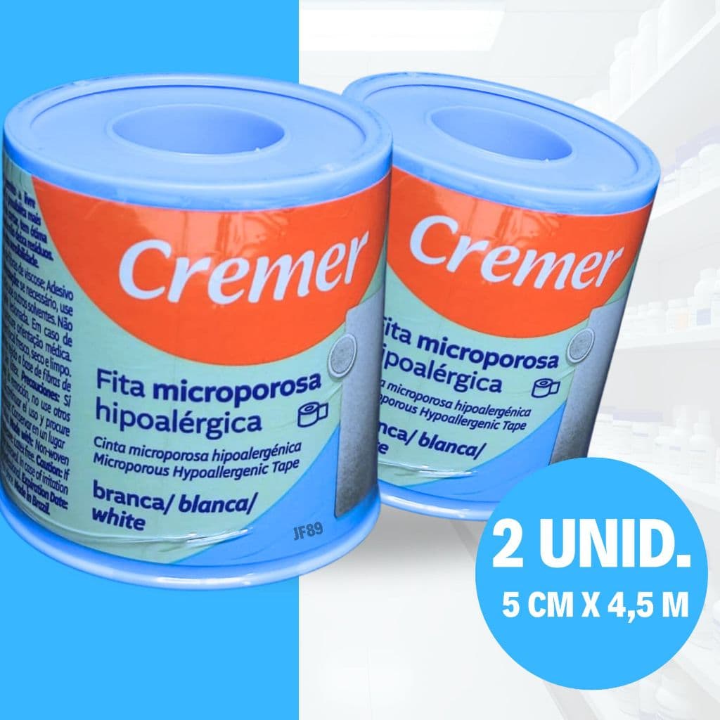 Micropore Branca 5cmX4,5m curativo hipoalergico-2 Unidades