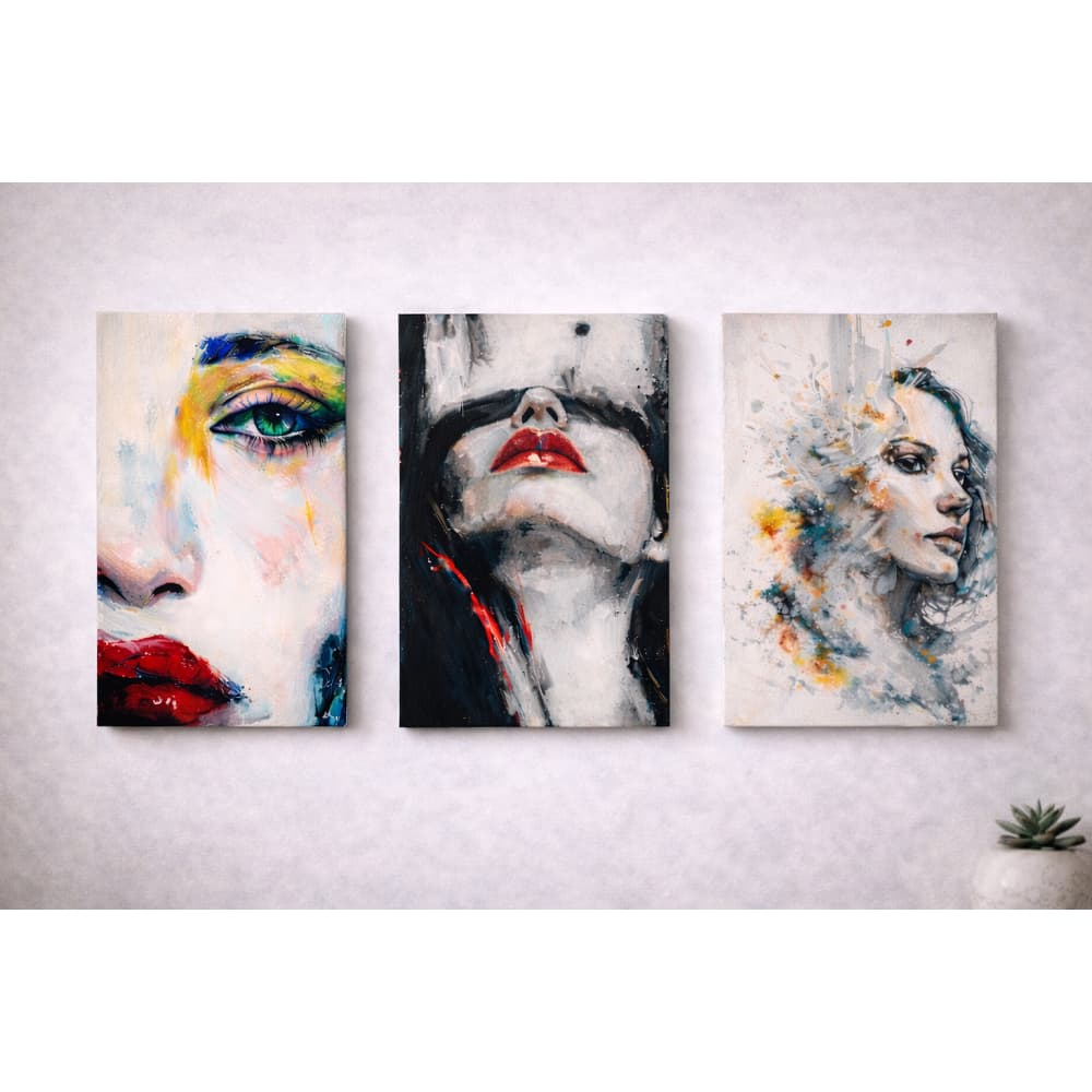 Kit 10 Placas Quadros Decorativos Abstrato Parede Decoração MDF 20x28