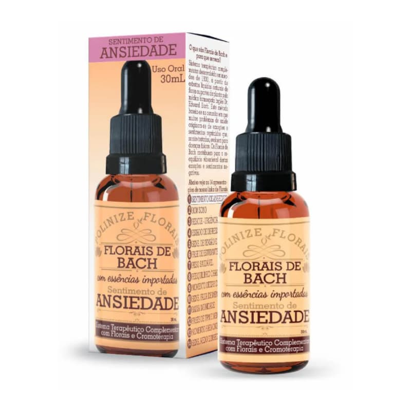 Polinize Florais Sentimento De Ansiedade Floral De Bach 30ml Sentimento De Ansiedade