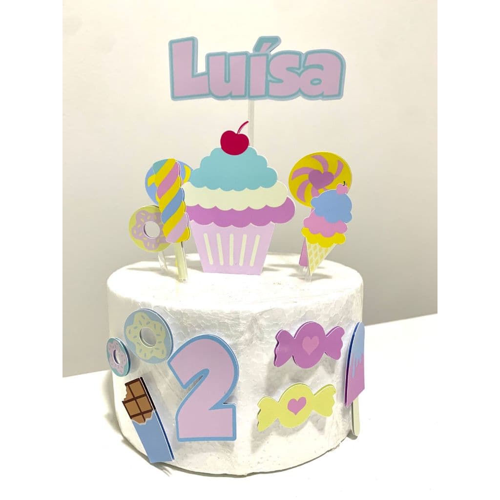 ENVIO RÁPIDO - topo topper doces e guloseimas | confeitaria