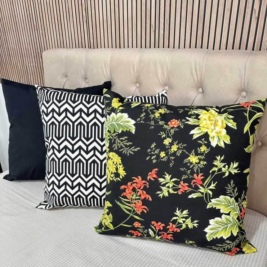 Capa De Almofada Grande 60x60 Impermeável 100% Algodão Floral Decora
