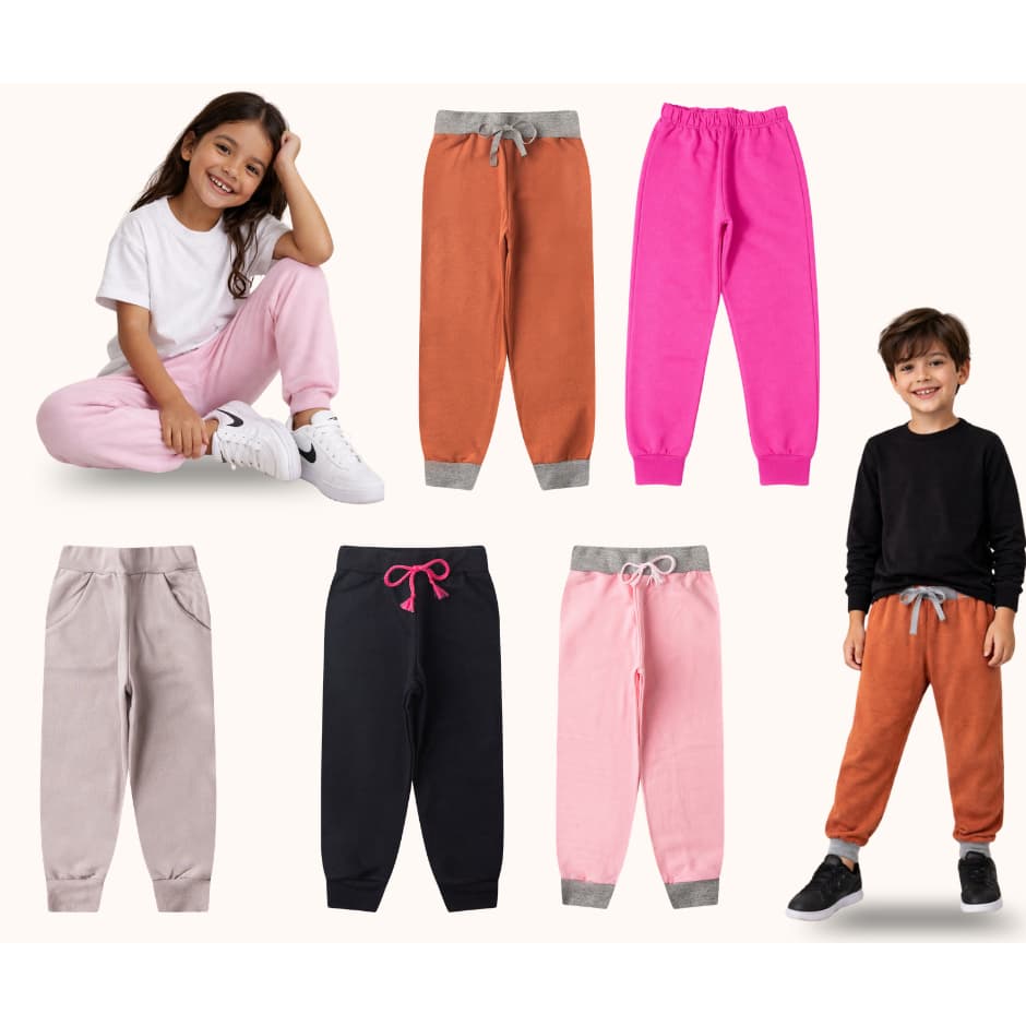 Kit Sortido de Calças de Moletom Meninos e Meninas - JD Kids