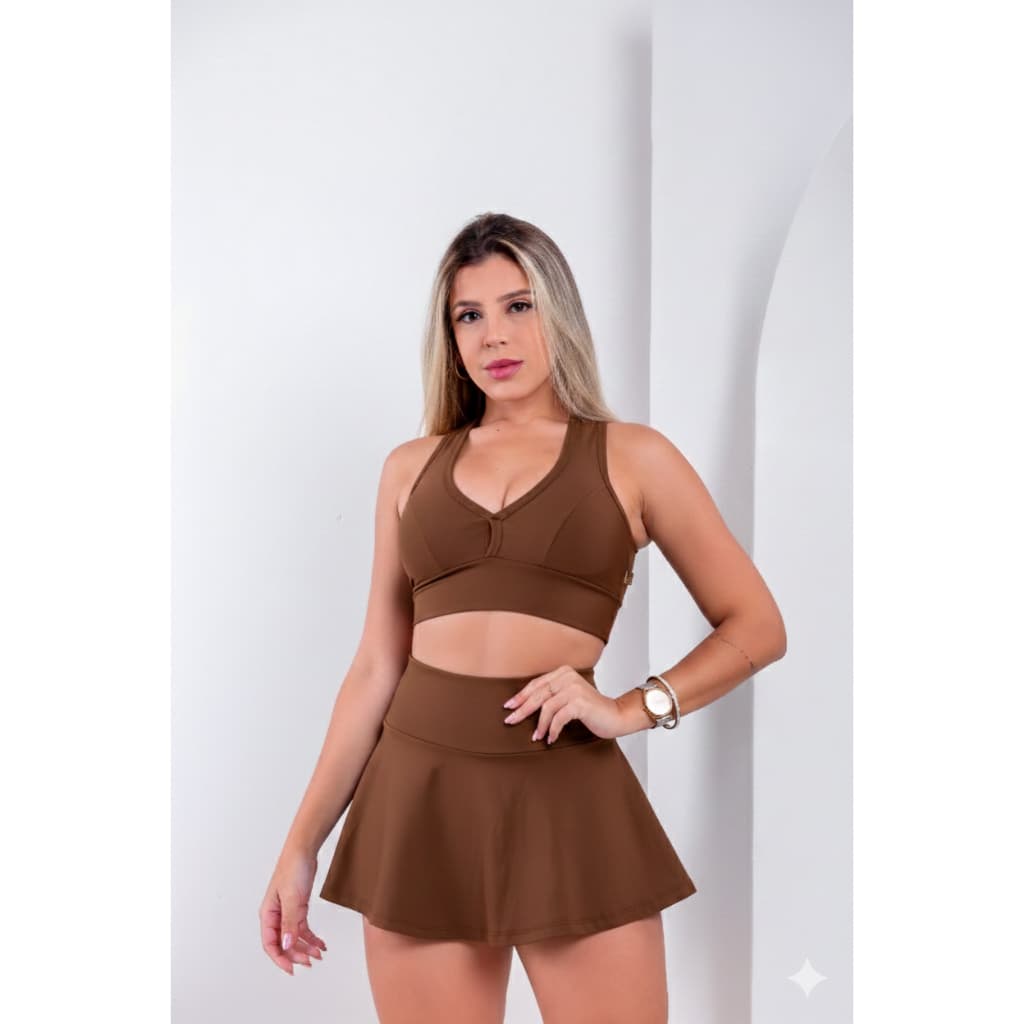 Conjunto Top com Short Saia - Academia