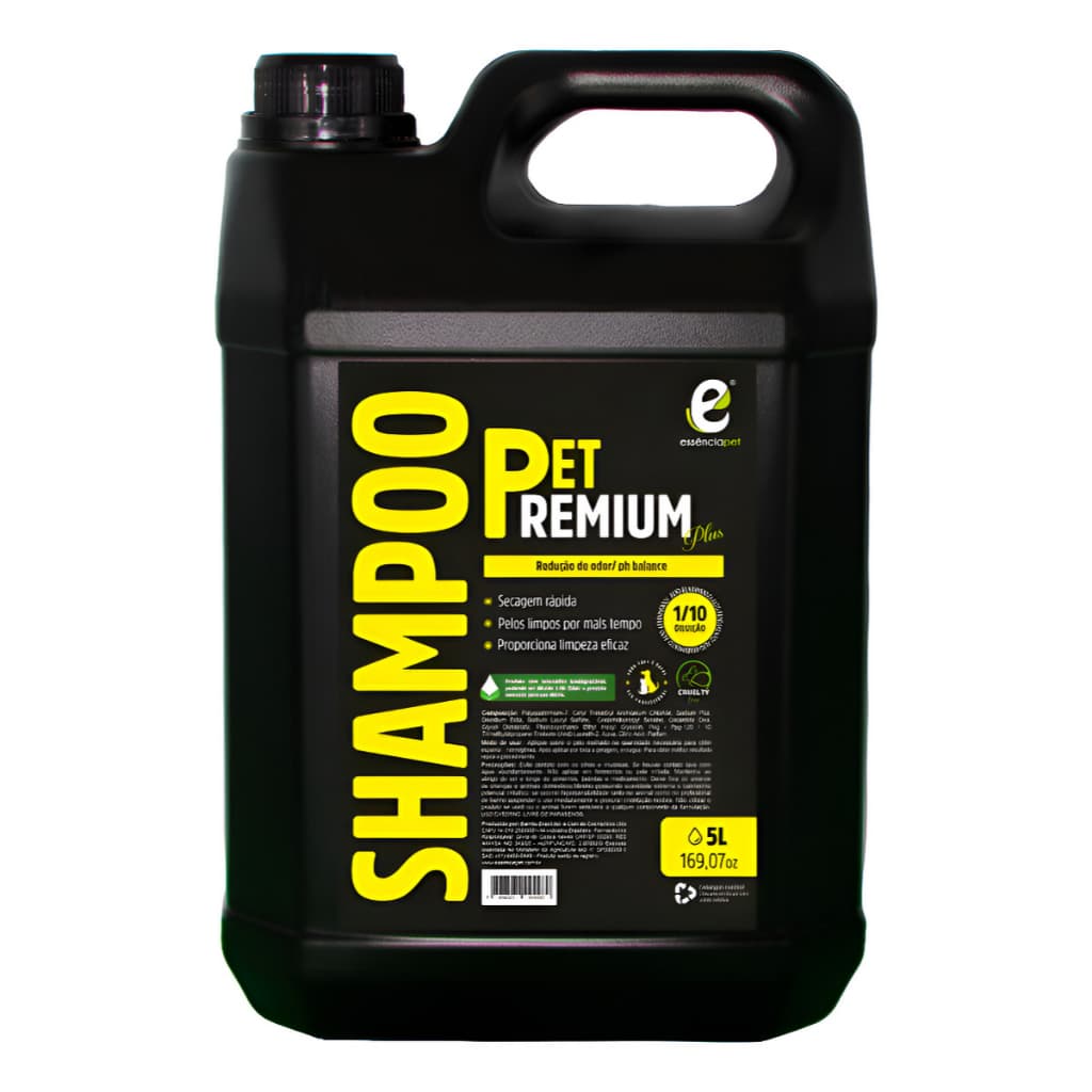 Shampoo Pet Premium essência pet diluição 1/10 alto rendimento 5 litros