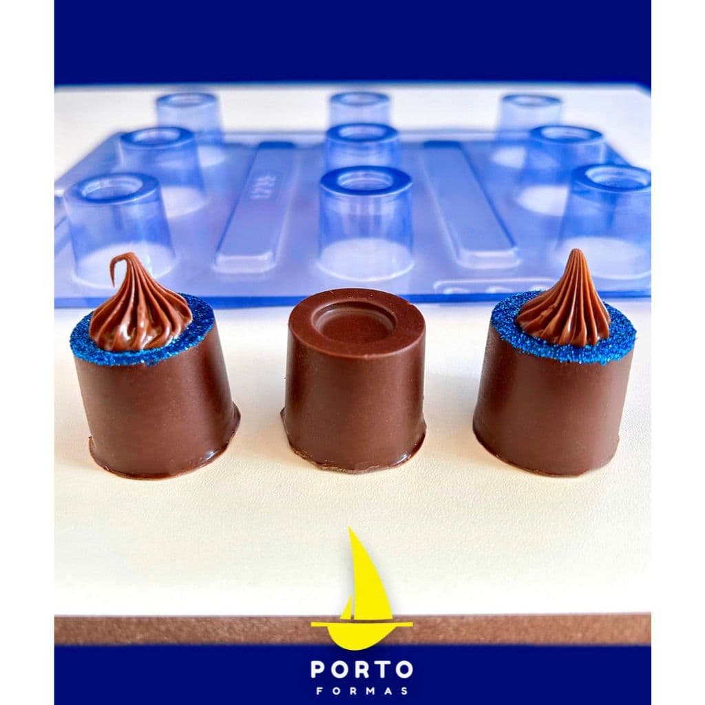 Forma Para Chocolate: Cilindro Volcano - Especial 3 Partes Silicone 1235 Porto Formas