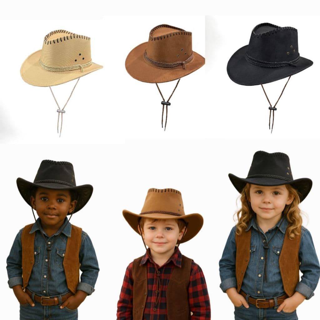 Chapéu Country Infantil Menina Menino Cowboy Boiadeira 2 A 8 Anos Peão Rodeia