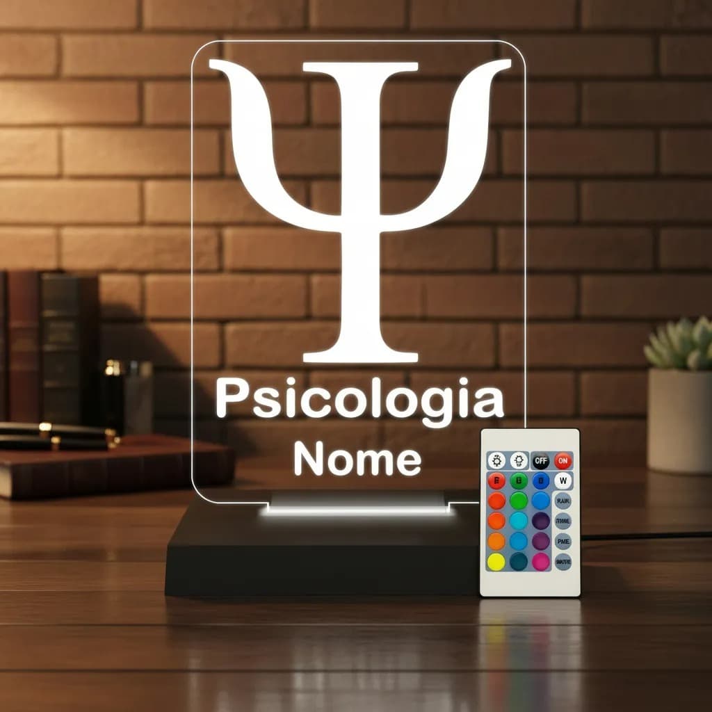 Luminária Led 3d | Psicologia Psicologo | Abajur