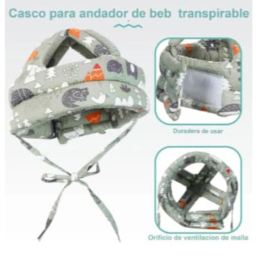 Capacete Anticolisão + Joelheira para Bebê – Proteção para Engatinhar