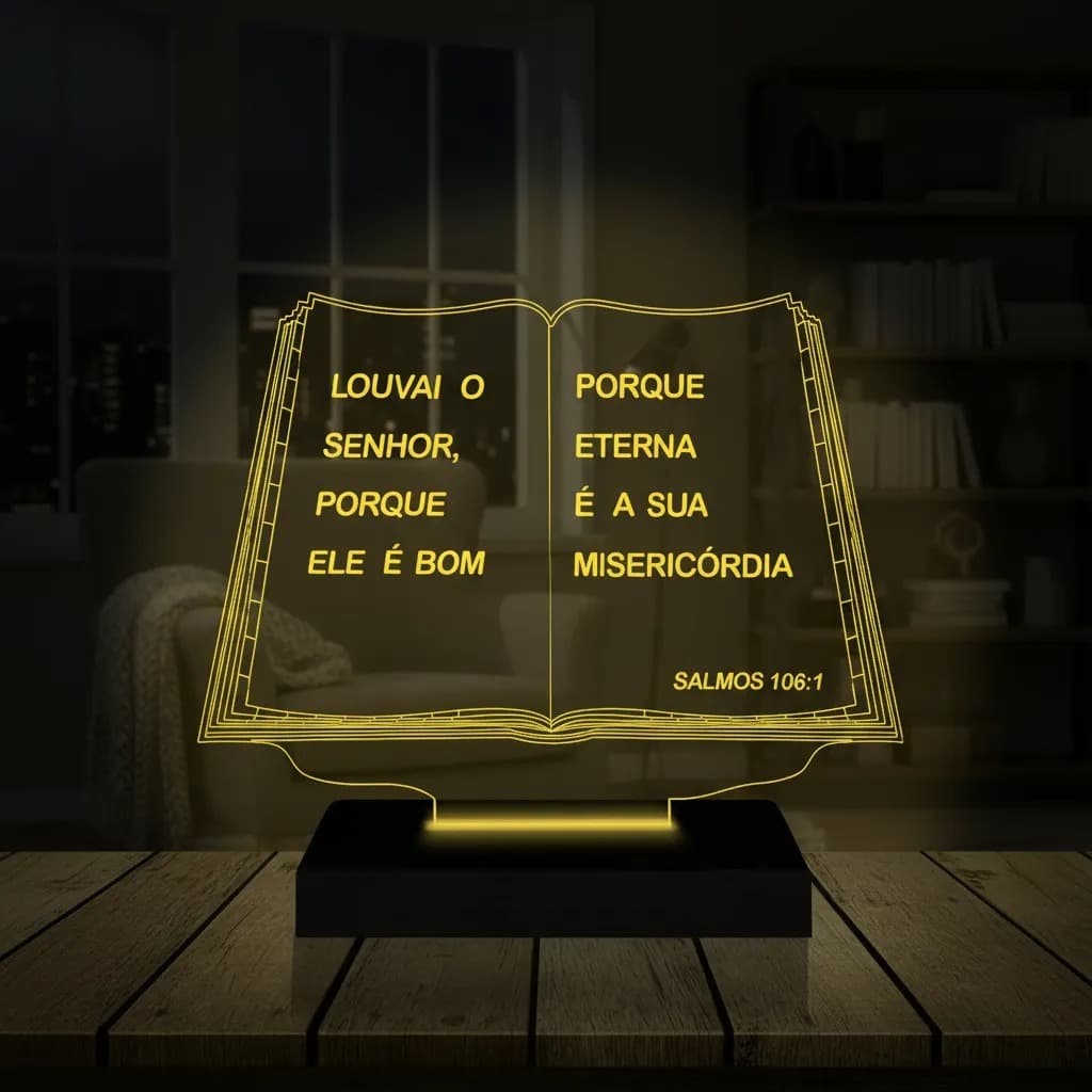 Luminária Led 3d | Biblia | Abajur