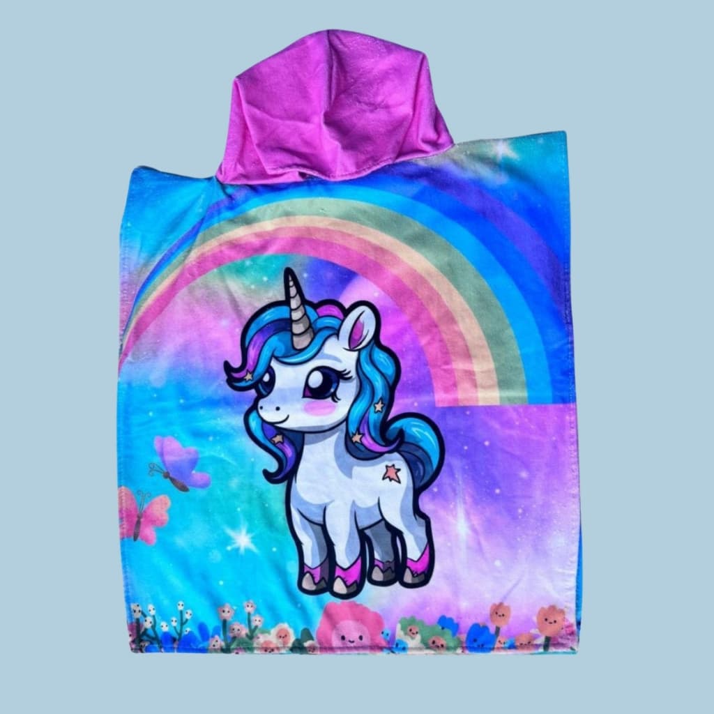 Toalha Poncho Infantil para Praia Piscina Roupão com Capuz