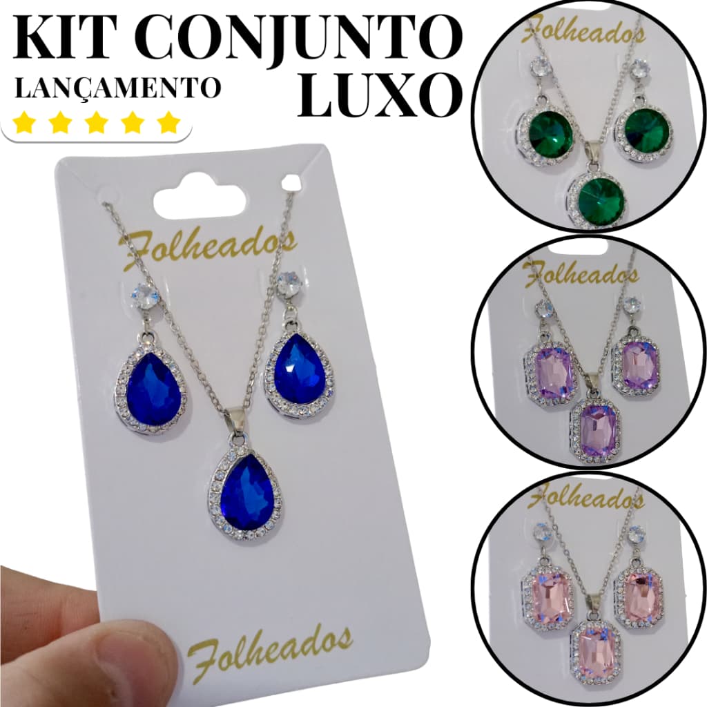 10 Kits de Colar e Brinco - Qualidade Superior, Folheado a Ouro e Prata com Garantia