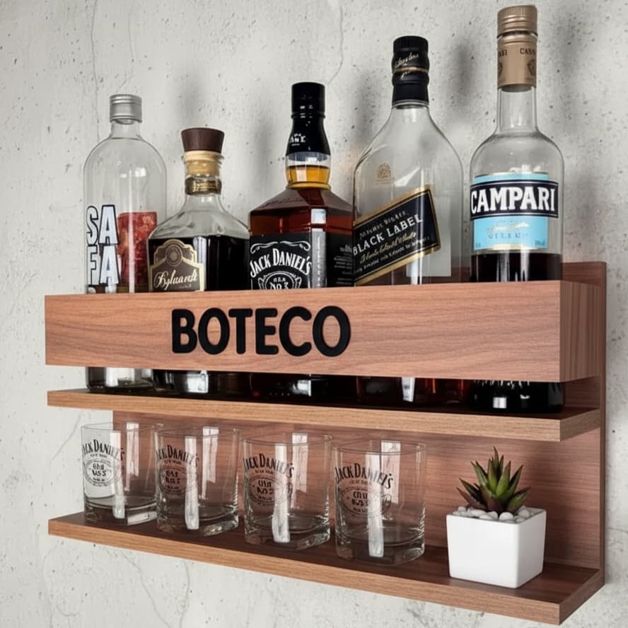 Barzinho Bar de Parede Suspenso para Bebidas - Decoração para Sala Vários Modelos