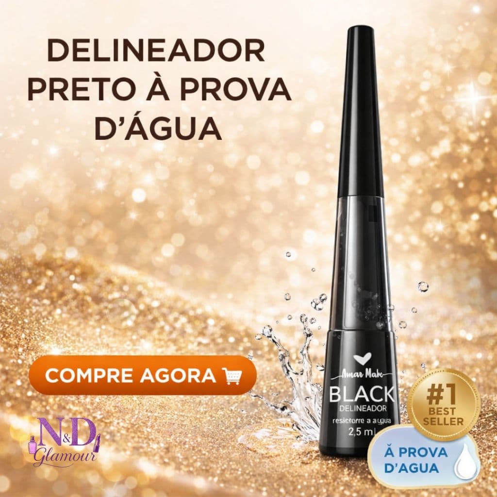 Delineador Líquido Preto 2,5ml Resistente à Água Secagem Rápida Alta Pigmentação Ponta Fina Precisão