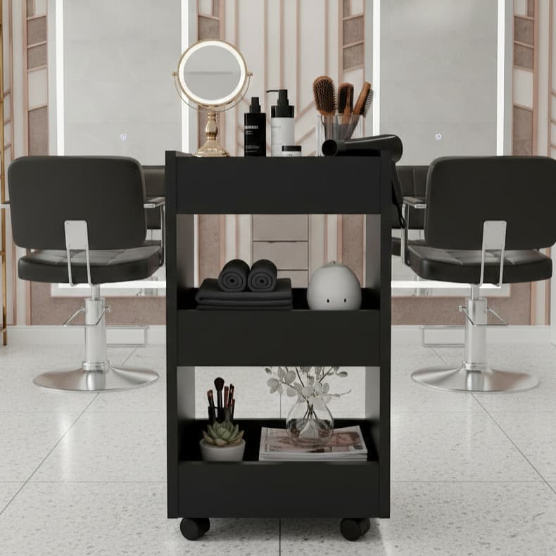 Carrinho Auxiliar Multiuso com 3 Prateleiras - Ideial para Manicure/Salão de Beleza