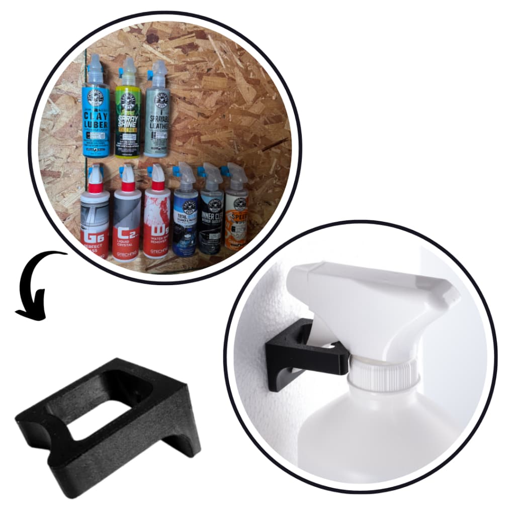 Suporte para Borrifadores de Limpeza e Estética Automotiva