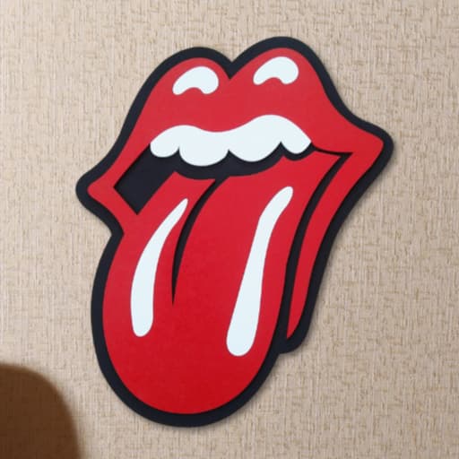 Placa Quadro Decorativo The Rolling Stones Banda Rock N Roll Música Madeira MDF Com Fita Dupla Face Preto Fosco