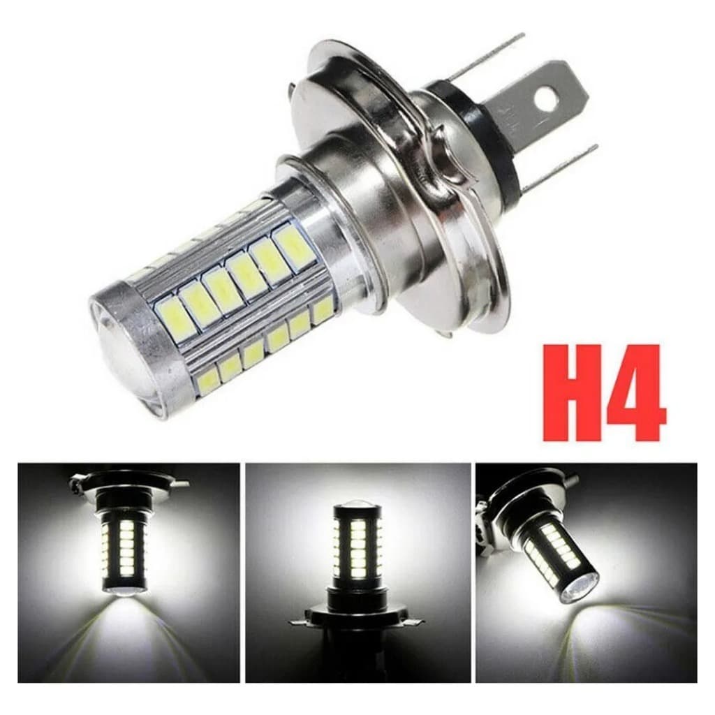 Lampada H4 3 Pinos LED 25W 6000k 57 LEDs Branca Farol Carro