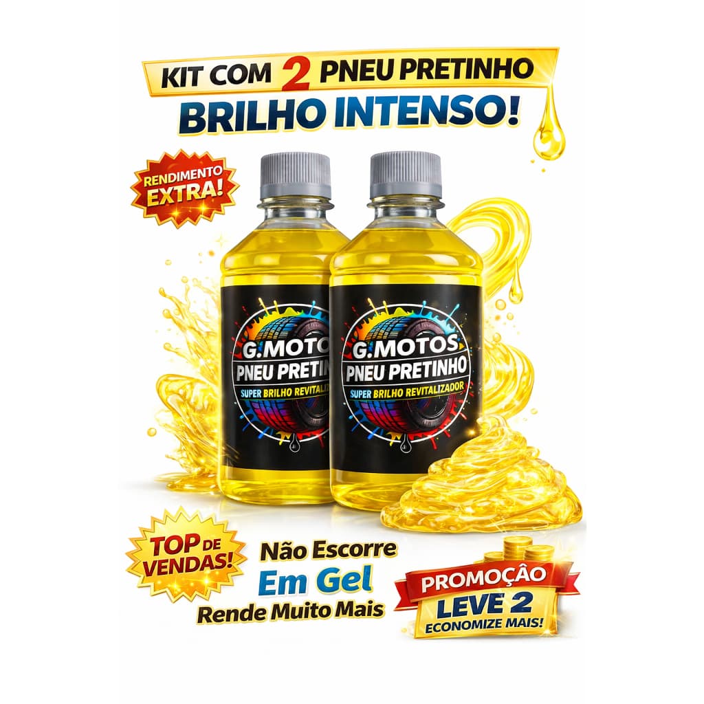 Kit 2 Pretinho 500ml Cada - Baba G Motos Automotivo Concentrado - Brilho Intenso