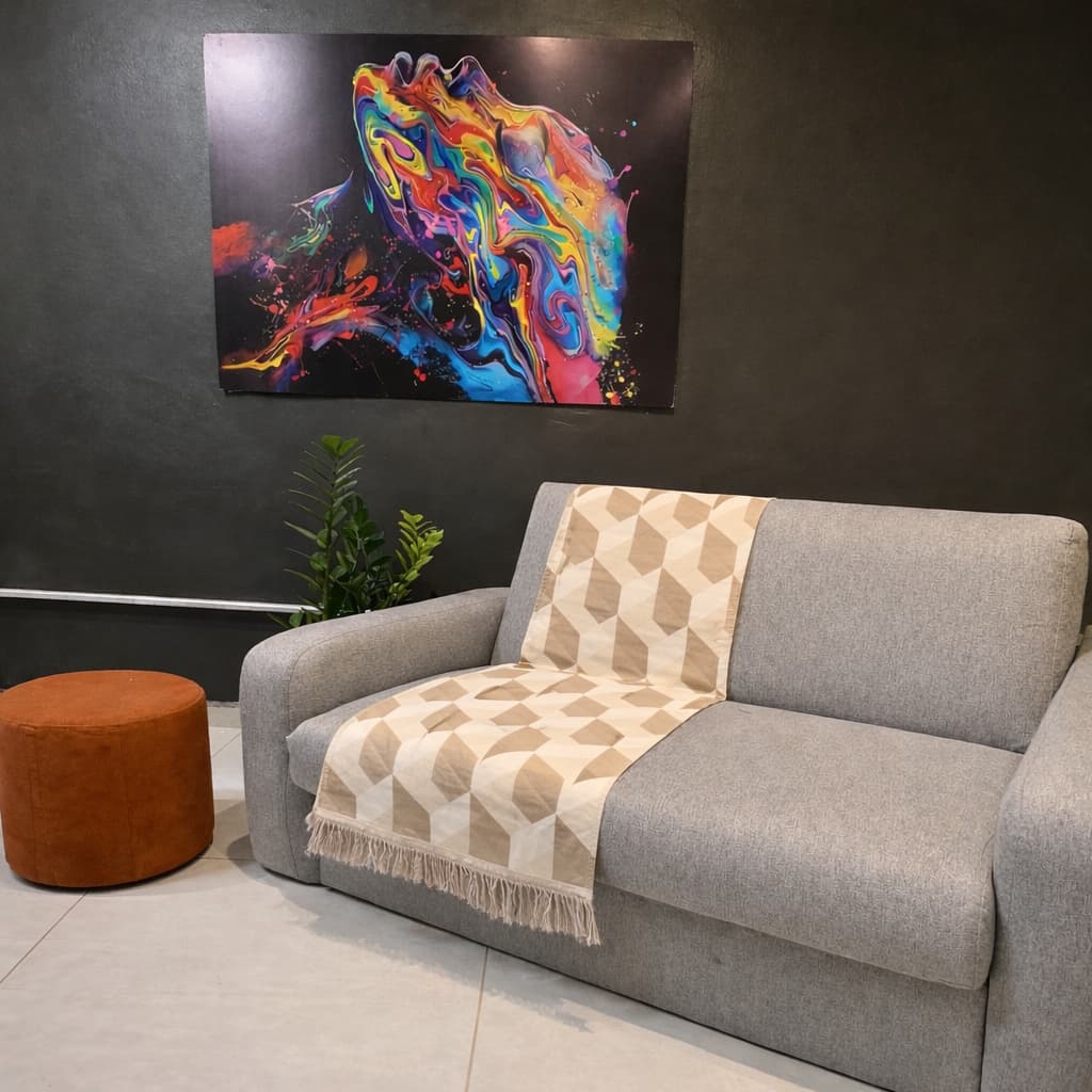Xale Peseira Sofá Cama Poltrona Avulso Decorativa Estilo Franja Jacquard Passadeira Casal Queen King