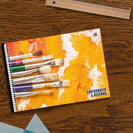 Caderno Cartografia Desenho 60fls Arte e Pintura – Para Escola, Artes e Desenhos | Capa Sortida