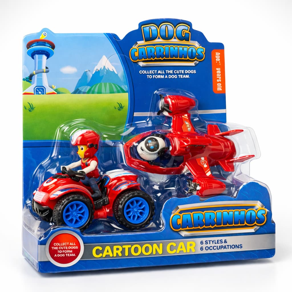 Kit 2 Carrinhos Patrulha Canina Chase Robo Dog Everest Rubble Marshall Zuma Skye Brinquedo Infantil