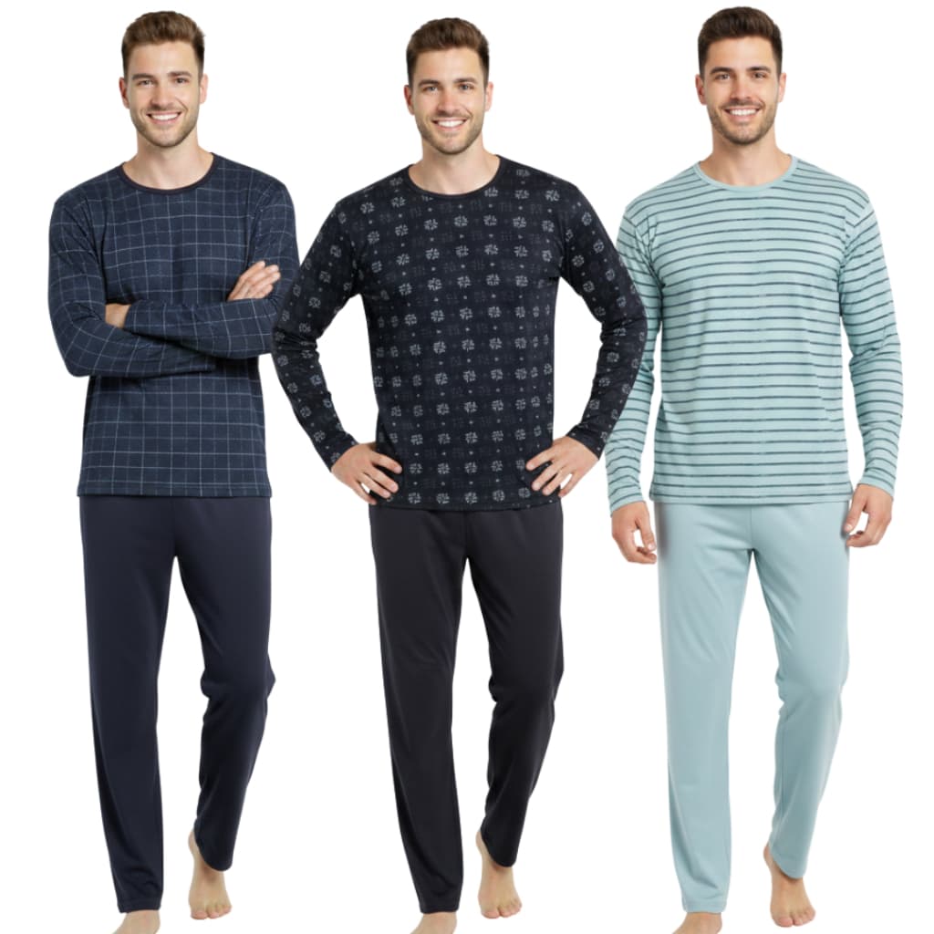 Pijama Longo Suede / Pijama Masculino Estampado