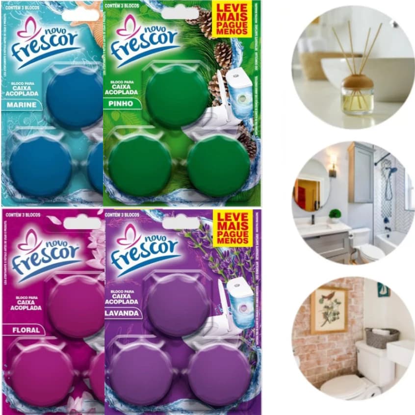 Kit Blocos Sanitários Novo Frescor para Caixa Acoplada com Limpeza Profunda