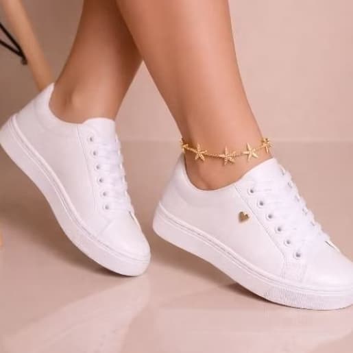 Tenis Branco Feminino Casual Tenis confortavel Lançamento