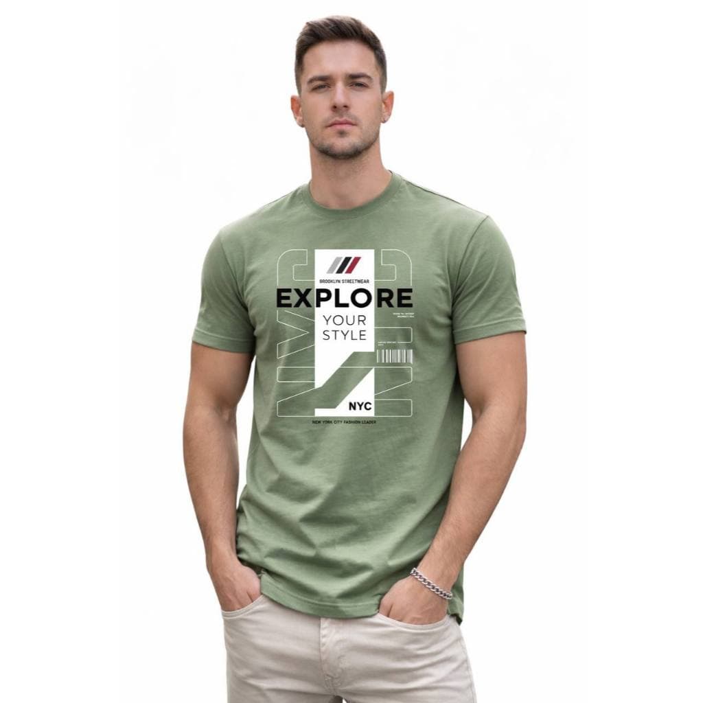 Camiseta Masculina Estampada Streetwear Brooklyn NYC – 100% Algodão Gold Confortável Casual Manga Curta