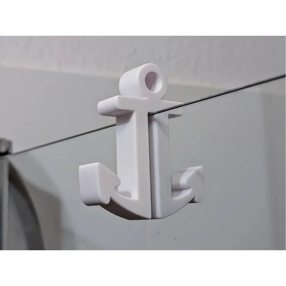 Porta Toalhas de Box Âncora – Suporte Encaixe em Vidro, Organizador de Banheiro Sem Furo, Acessório Decorativo Náutico