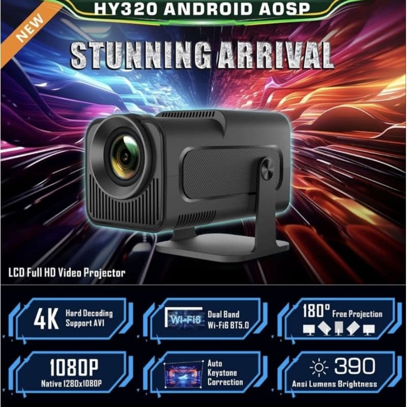 Projetor Smart HY320 Android Full HD 1920x1080 Bluetooth Wi-fi TECNO SHOP