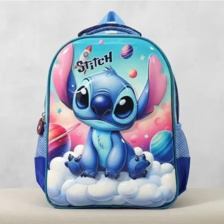Mochila De Costas Pequeno Menina Menino Com 2 Zíper Escolar, Creche Desenho 3D Alto Relevo Primeira Línea / Importado