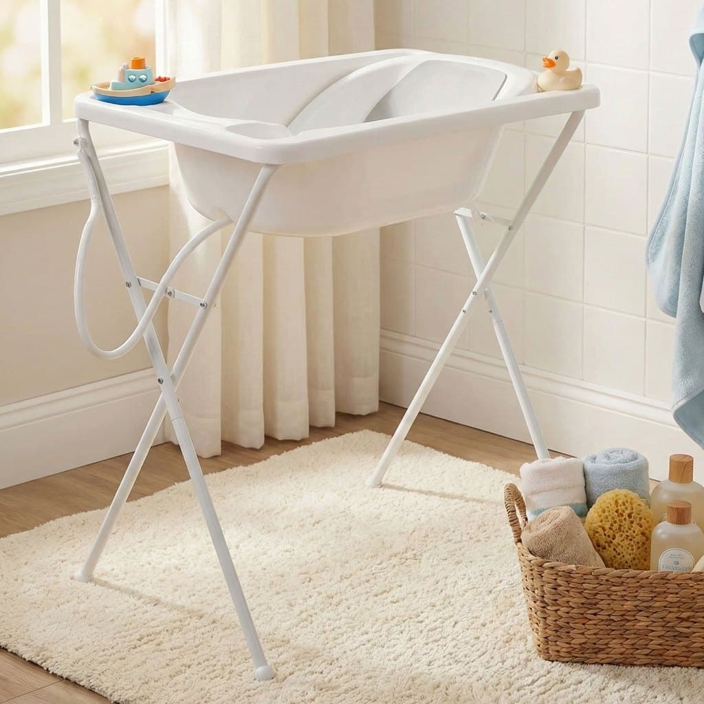 Banheira de Bebê Galzerano Acqua Trio Branca Com Suporte até 20kg