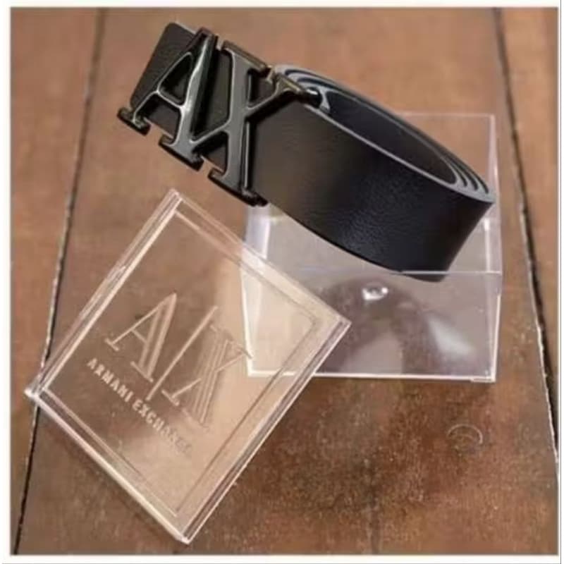 Cinto Masculino De Couro Sintético Com Fivela Grande Em Metal
