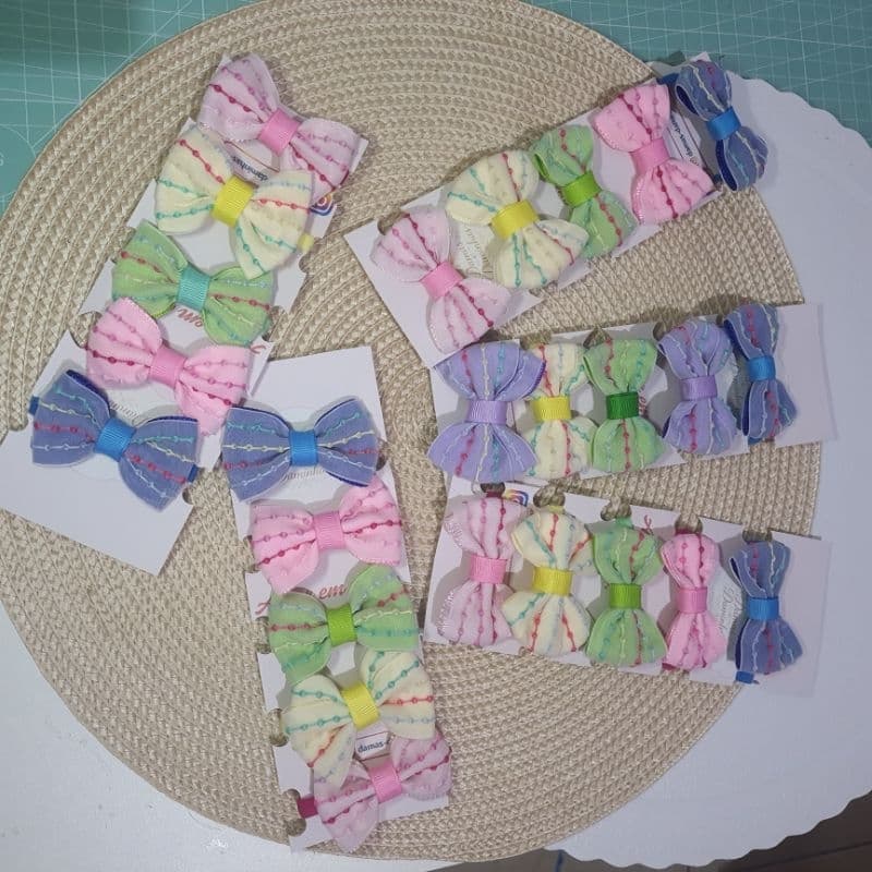 Kit 5 Laços Infantil 6cm Xuxinha Elástico Rabicó Colorido para Menina Acessório de Cabelo dia a dia