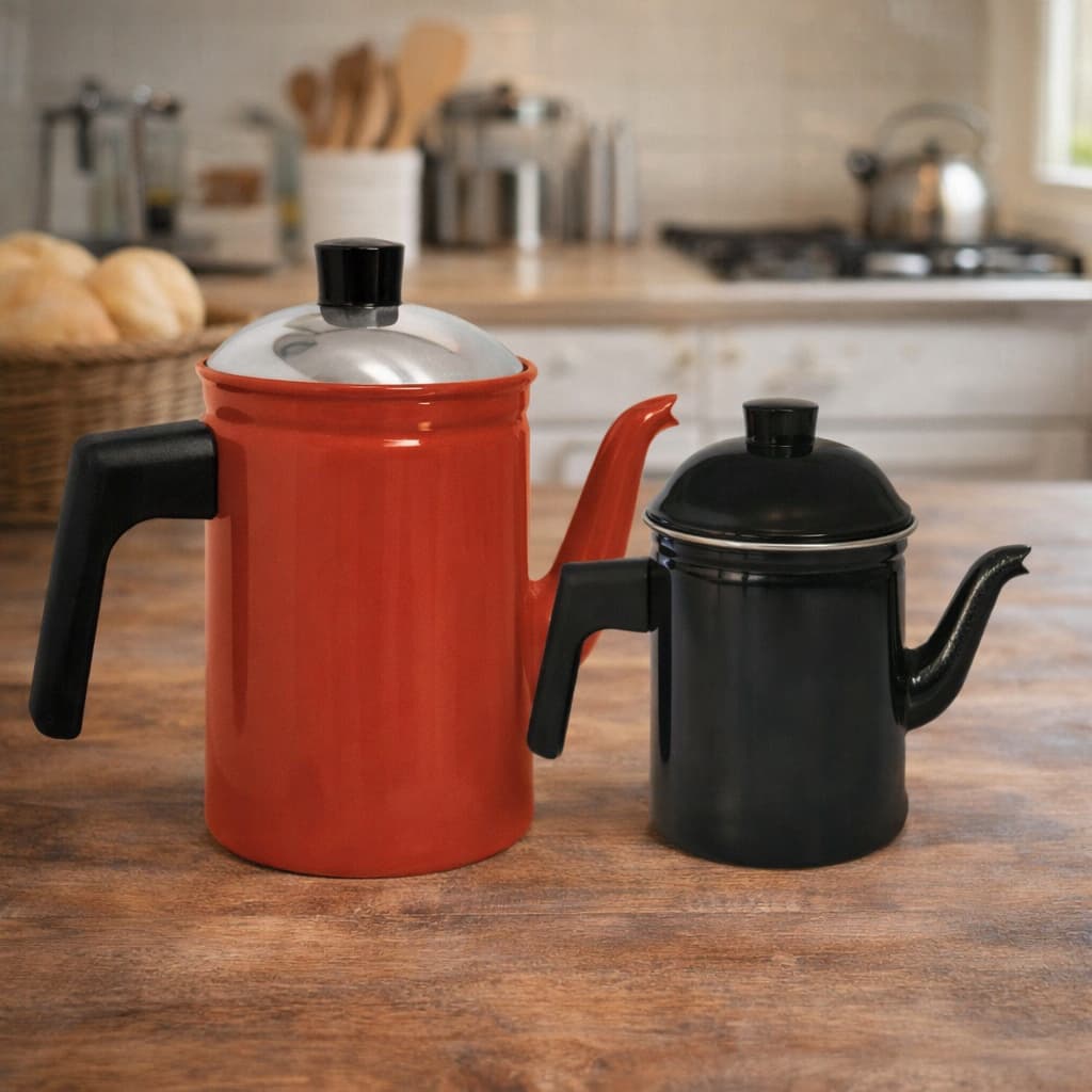 Bule Café Chá cabo de Baquelite Cozinha Borda Inox Leiteira Com Tampa