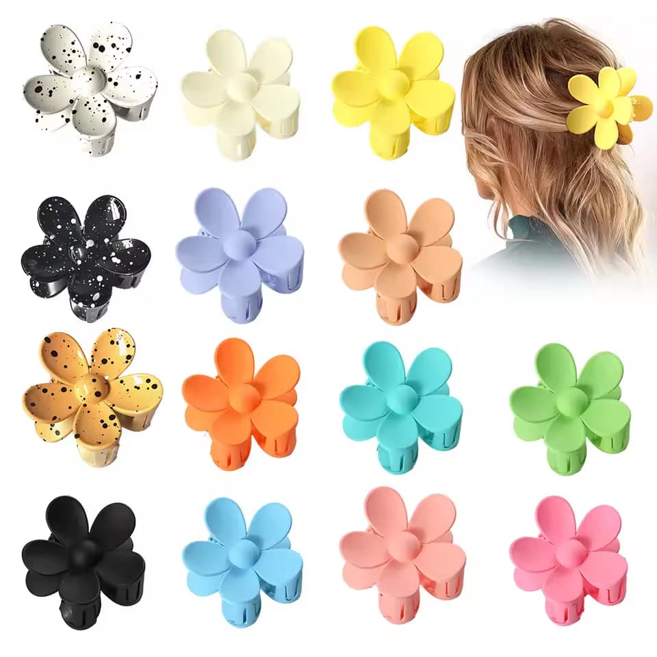 Grampo Piranha Presilha Cabelo Flor Tropical Garra Frangipani Prendedor Feminino Estilo Coreano Praia Feriado Verão