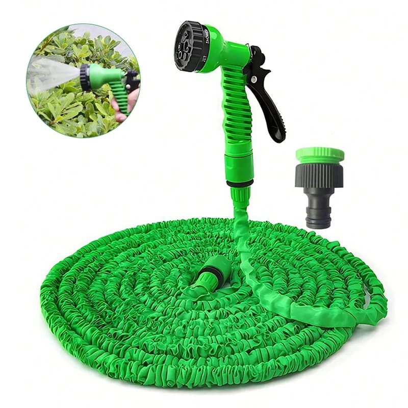 Mangueira Mágica Extensível 30m ou15m com Gatilho 7 Jatos Engate Rápido Compacta Leve e Resistente