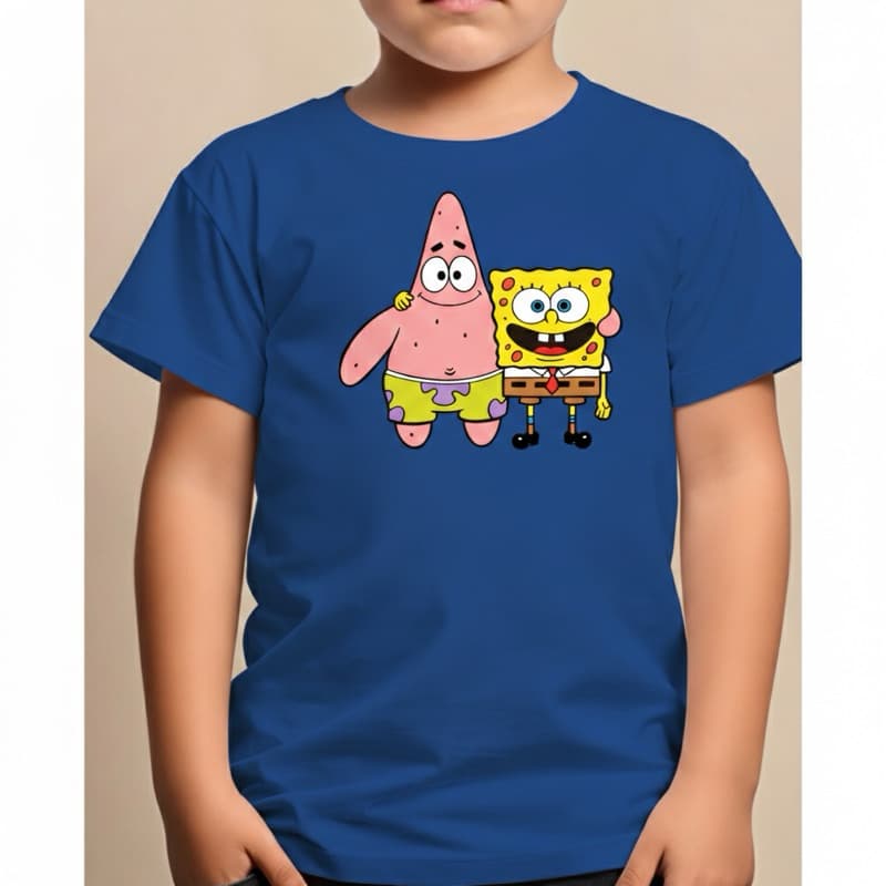 Camiseta Infantil Unissex Bob Esponja 100% Algodão Conforto e Estilo - Envio Imediato