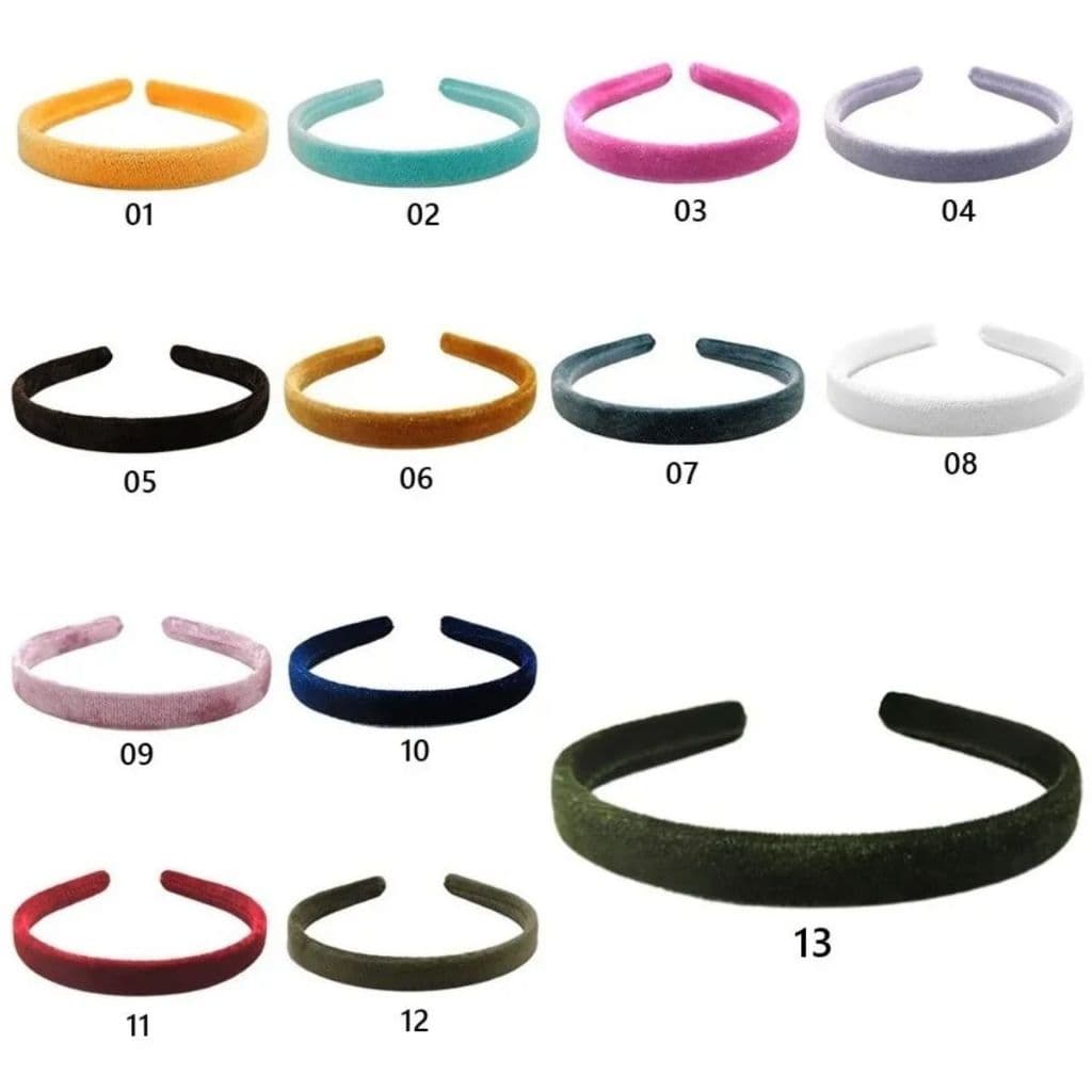 KIT 02 TIARA ARCO ARQUINHO ENCAPADA VELUDO LISA 15MM/ 1,5CM