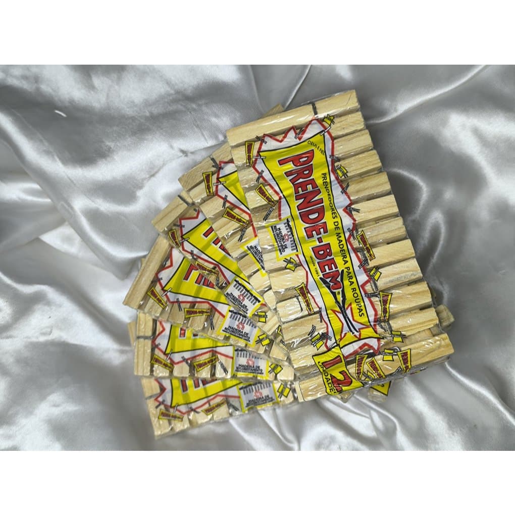 KIT COM 72 PRENDEDOR DE ROUPAS DE MADEIRA RESISTENTE