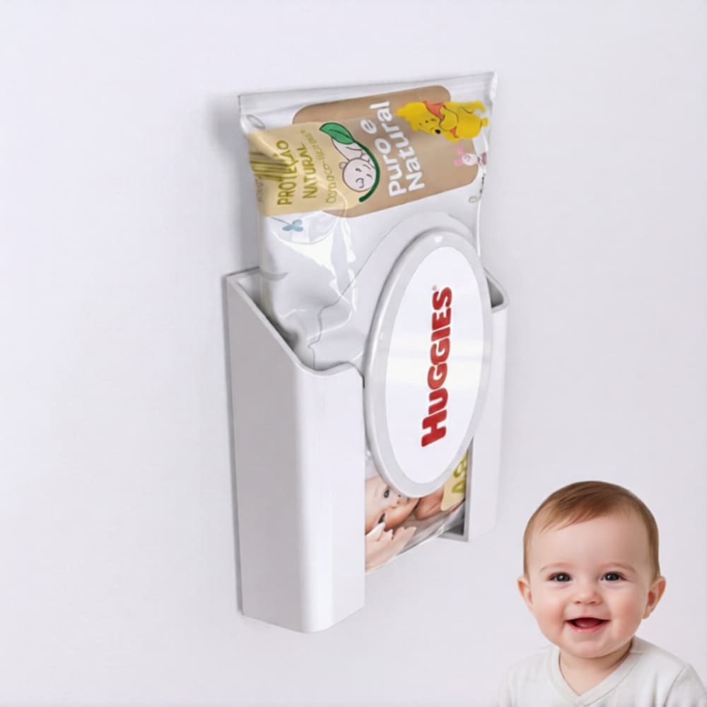 Suporte de Parede para Lenços Umedecidos – Porta Lenço Universal, Fácil Instalação