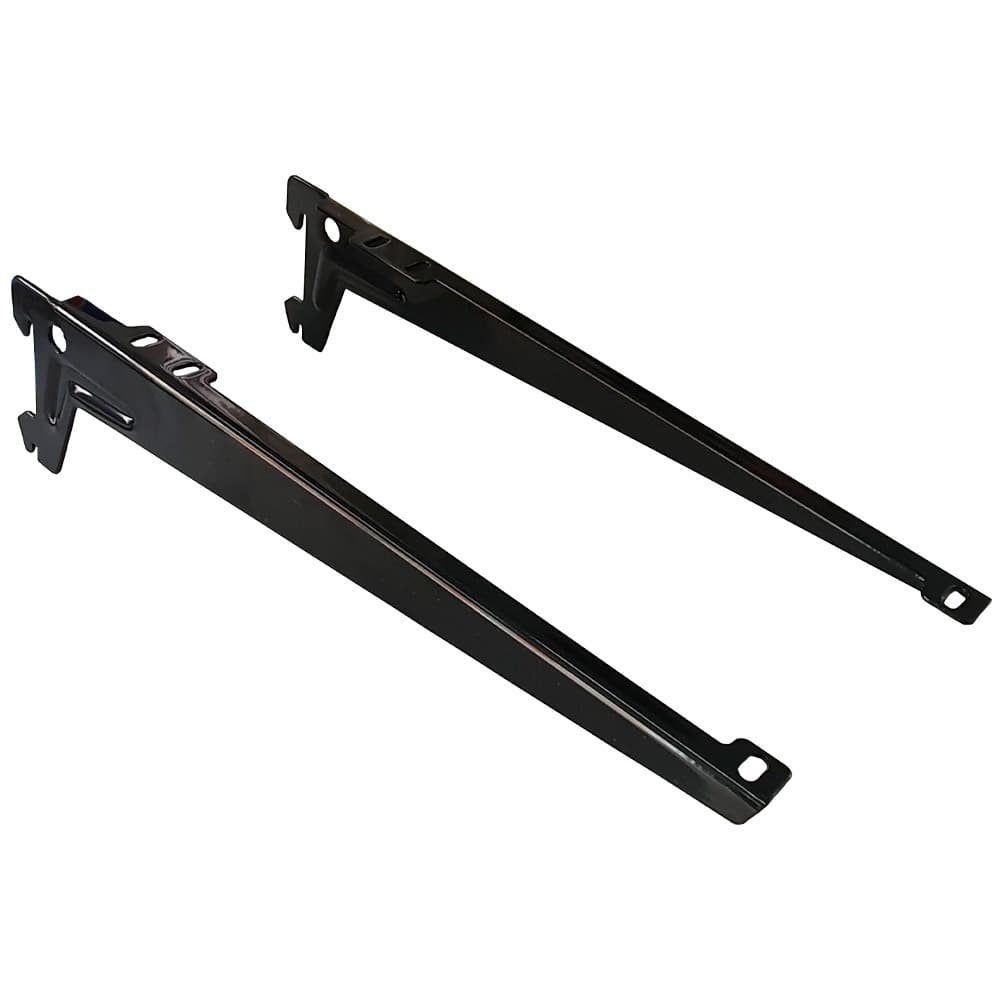 Par Suporte Com Aba 30cm Trilho Cremalheira Para Prateleira Branco Preto
